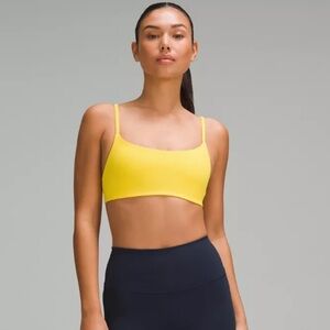 Lululemon Wunder Train Strappy Racer Bra A/B cups, Utility Yellow, Size 14